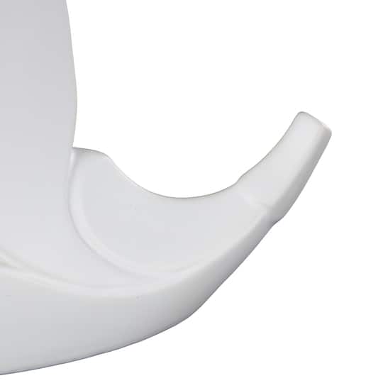 15" White Leaf Ceramic Slanted Decorative Vase